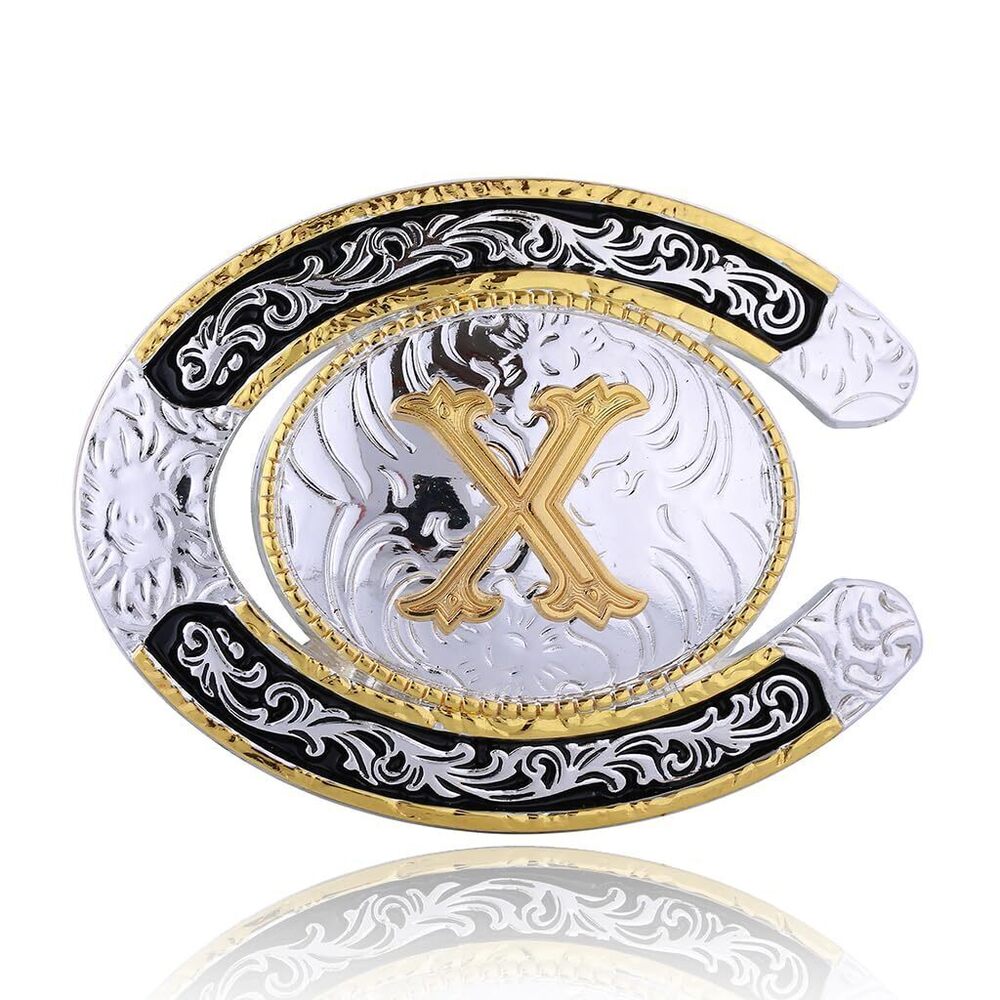 5536 Belt Buckle Boys, Western Cowboy Texas Rodeo Initial Letters A to Z